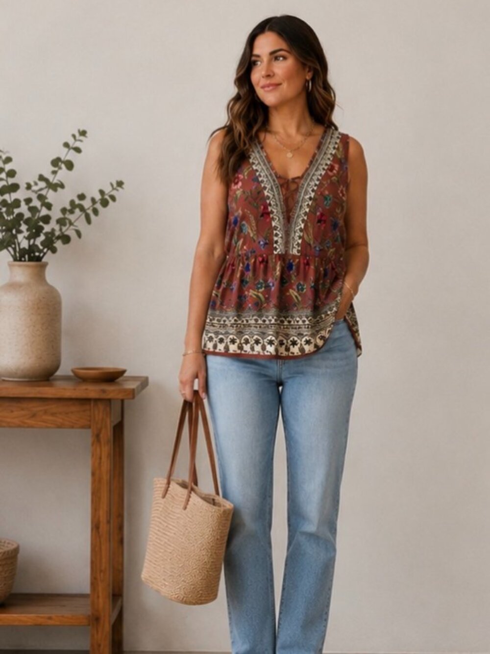 Boho Top Flowy Earthy (Angie)